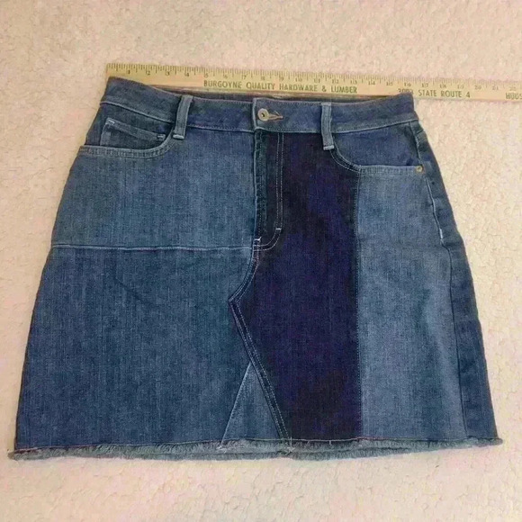 Arizona Jeans Juniors Denim Skirt Size 13 Colorblock Patchwork Rodeo Cowgirl - Picture 6 of 8